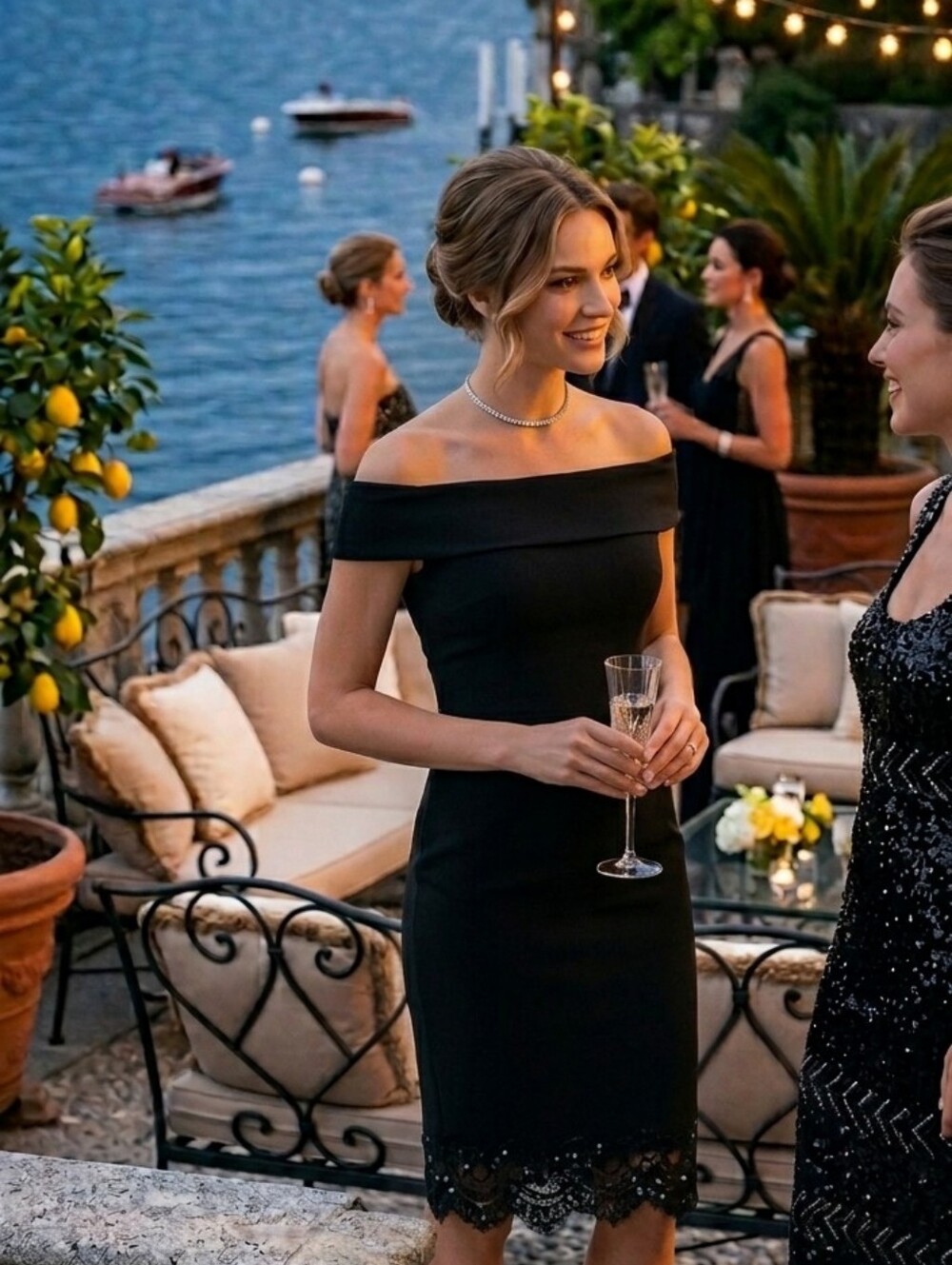 NWT Marchesa Notte Cocktail Black Mini Dress 2 Y2k